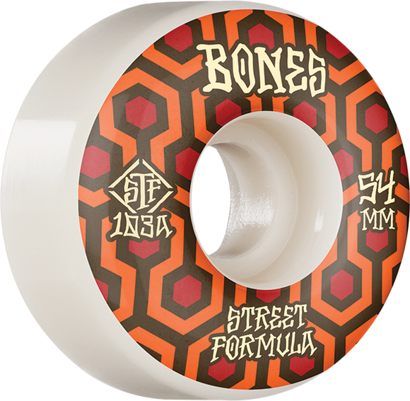 Bones Wheels STF V1 Retros 54mm 103a White Skateboard Wheels (Set of 4)