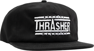 Thrasher Genuine Logo Skate HAT - Adjustable Black/White 