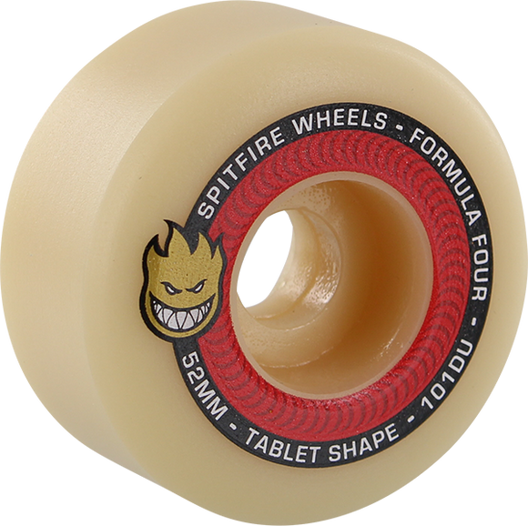 Spitfire F4 101a Tablet 52mm Natural/Red Skateboard Wheels (Set of 4)