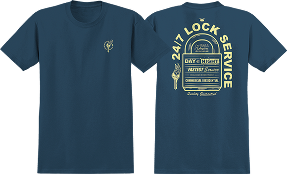 Real On Lock T-Shirt - Size: LARGE Blue Dusk