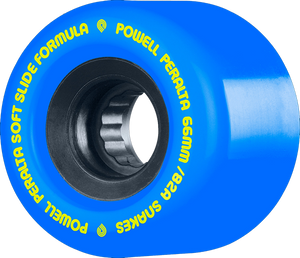 Powell Peralta Snakes 66mm 82a Blue/Black W/Yellow Longboard Wheels (Set of 4)