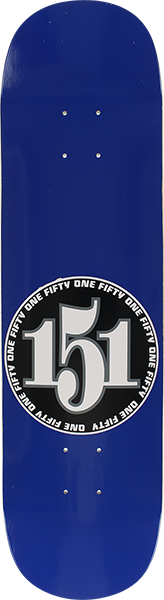 151 Team Numbers Skateboard Deck -8.0 Blue DECK ONLY