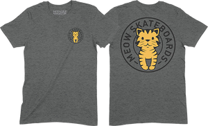 Meow Tabby Seal T-Shirt - Size: MEDIUM Dark Heather Grey