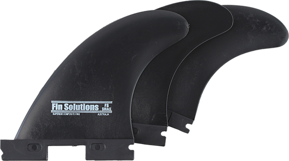 Fin Solutions FFS Small Black 3fin Set Surfboard FIN 