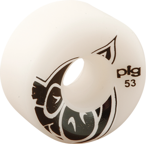 Pig Conical 3D Pig 53mm 101a White Skateboard Wheels (Set of 4)