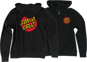 Santa Cruz Classic Dot Zip Hooded Sweatshirt - SMALL Black