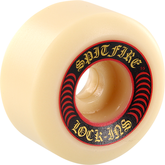 Spitfire F4 101a Lock Ins 55mm White W/Red Skateboard Wheels (Set of 4)