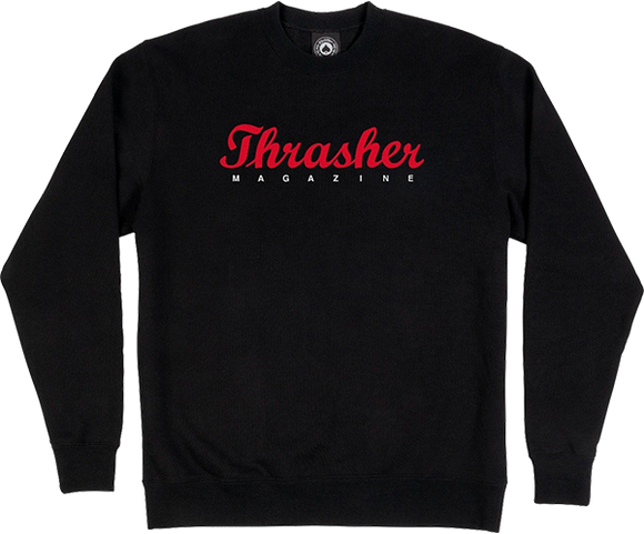 Thrasher Script Crew Sweatshirt - LARGE Black