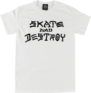 Thrasher Skate & Destroy T-Shirt - Size: MEDIUM White