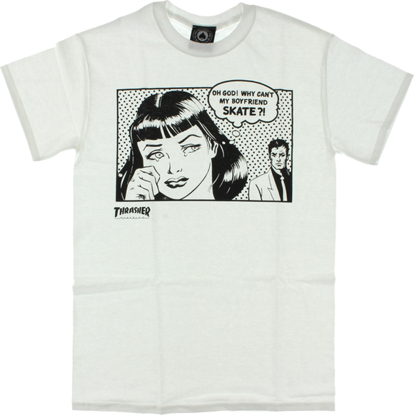 Thrasher Boyfriend T-Shirt - Size: LARGE White