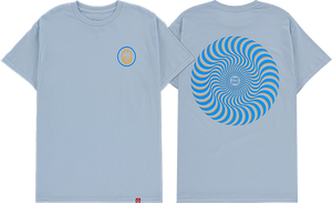 Spitfire Classic Swirl Overlay T-Shirt - Size: SMALL Lt.Blue/Blue/Gold