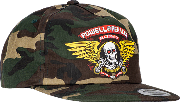 Powell Peralta Winged Ripper Patch Skate HAT - Adjustable Camo 