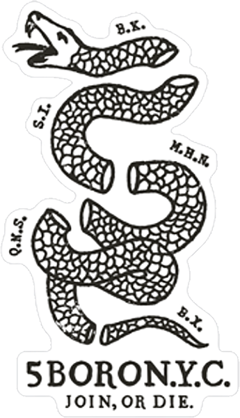 5BORO JOIN OR DIE SNAKE STICKER