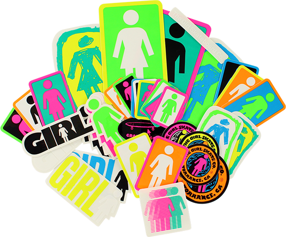 Girl 44/Pack Assorted Og Neon Decals