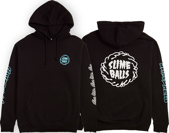 Slime Balls Mono Splat Hooded Sweatshirt - LARGE Black