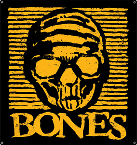 Bones Wheels Black And Gold Banner 34x36" Black