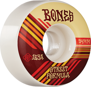 Bones Wheels STF V4 Retros 54mm 103a White Skateboard Wheels (Set of 4)