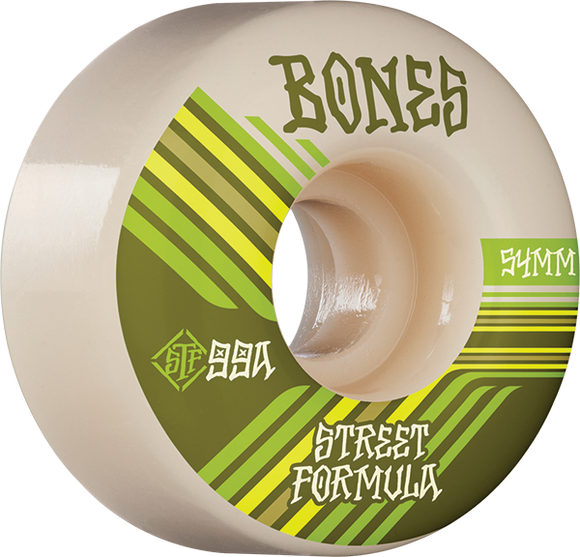 Bones Wheels STF V4 Retros 54mm 99a White Skateboard Wheels (Set of 4)