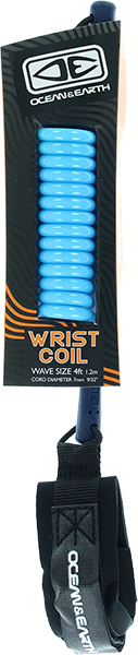 Ocean and Earth Bodyboard Basic Wrist Coiled Surfboard Leash - Blue 