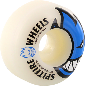 Spitfire Bighead 51mm White W/Blue Skateboard Wheels (Set of 4)