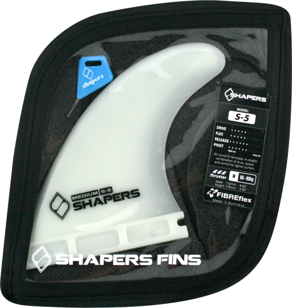 Shapers Australia S-5 Future Natural 3 Surfboard Fin Set