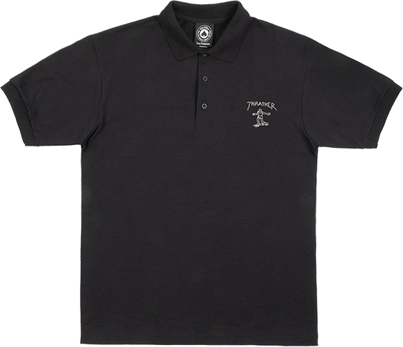 Thrasher Little Gonz Embroidered T-Shirt - Polo Size: X-LARGE Black