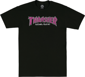 Thrasher Brick T-Shirt - Size: SMALL Black/Pink