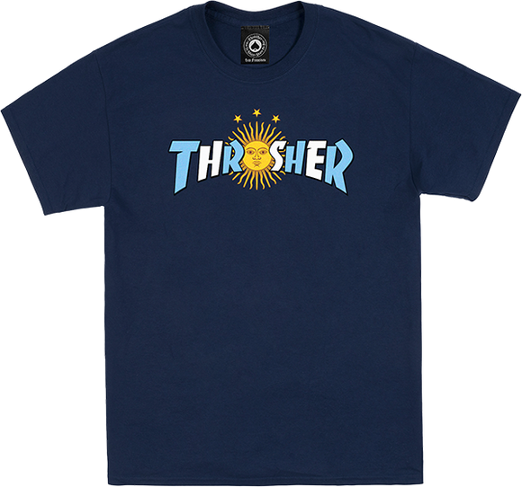 Thrasher Argentina Estrella T-Shirt - Size: LARGE Navy