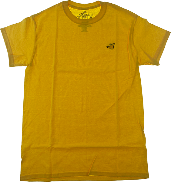 Krooked Birdie Emb Daisy T-Shirt - Size: SMALL Yellow