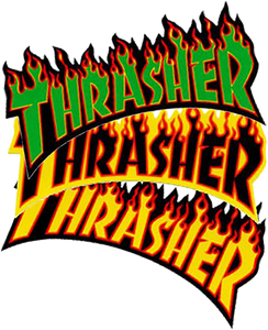 THRASHER FLAME LOGO DECAL LG