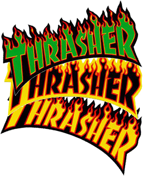 THRASHER FLAME LOGO DECAL LG