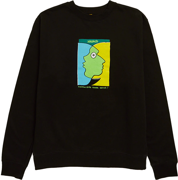 Krooked Freak Shows Crew Sweatshirt - MEDIUM Black