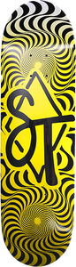 Sandlot Times Psych'D Skateboard Deck -8.0 Yellow/Black DECK ONLY