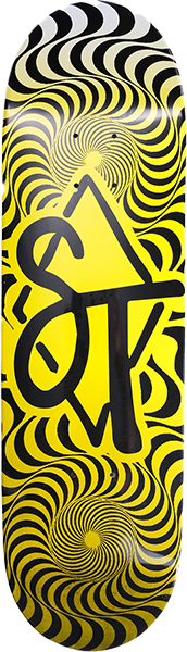 Sandlot Times Psych'D Skateboard Deck -8.0 Yellow/Black DECK ONLY