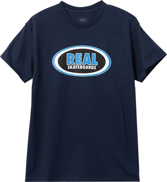 Real Oval T-Shirt - Size: X-LARGE Navy/Blue/Black/White