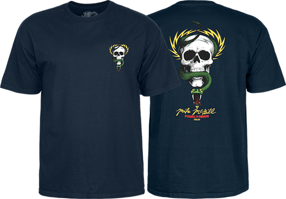 Powell Peralta Mcgill Skull & Snake T-Shirt - Size: SMALL Navy