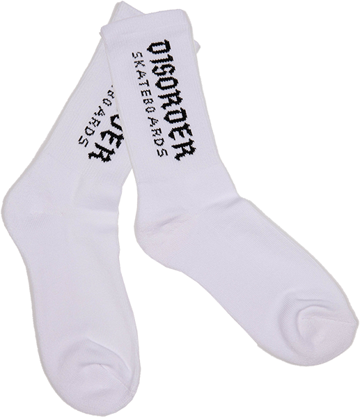 Disorder Logo Crew Socks White/Black 