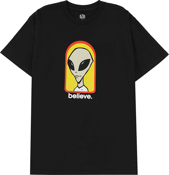 Alien Workshop Believe T-Shirt - Size: LARGE Black/Yel/Red