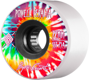 Powell Peralta Byron Essert Tie Dye 72mm 75a White Longboard Wheels (Set of 4)