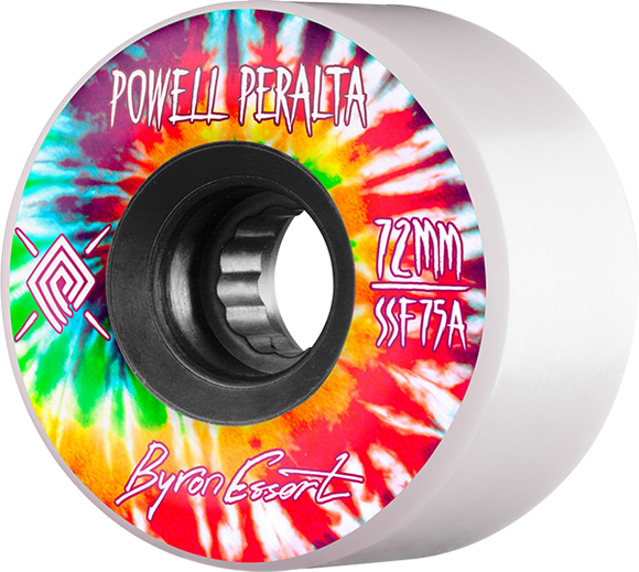 Powell Peralta Byron Essert Tie Dye 72mm 75a White Longboard Wheels (Set of 4)