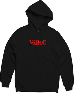 Deathwish Outline Puff Hooded Sweatshirt - LARGE Black