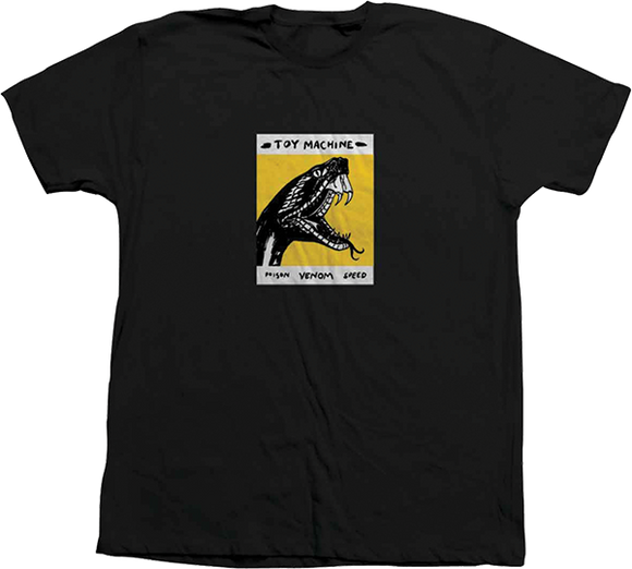 Toy Machine Snake T-Shirt - Size: SMALL Black