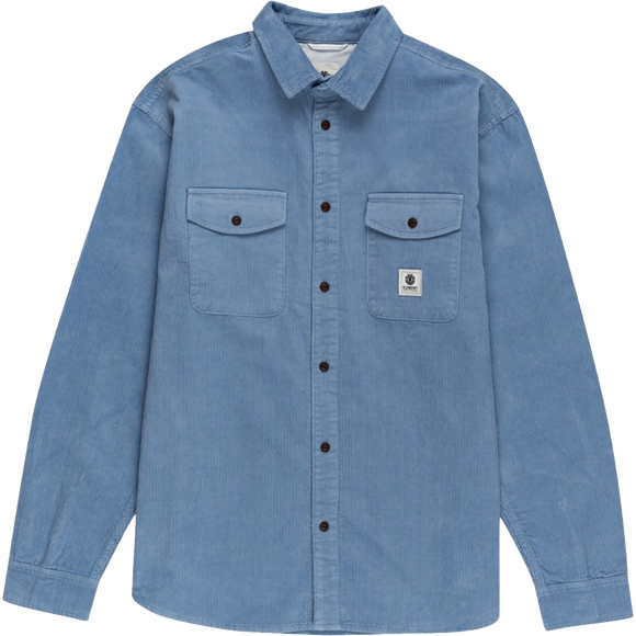 Element Builder Cord Long Sleeve Button Up - Faded Denim