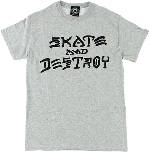 Thrasher Skate & Destroy T-Shirt - Size: SMALL Grey