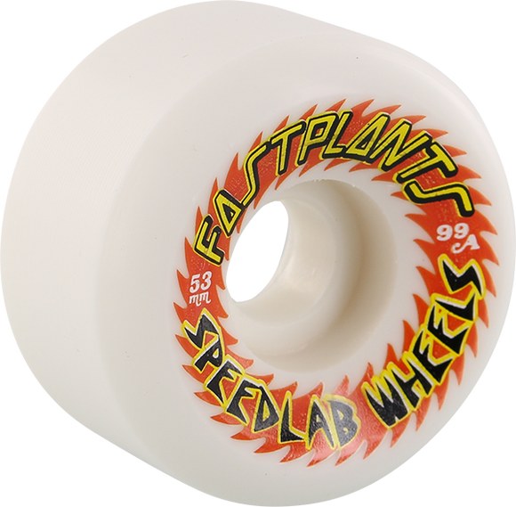 Speedlab Fastplants 53mm 99a White Skateboard Wheels (Set of 4)