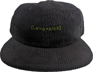 Lovesick Logo Cord Skate HAT - Adjustable Black/Olive 