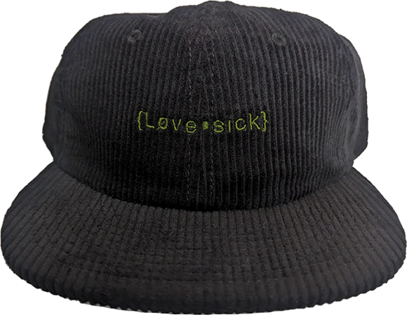 Lovesick Logo Cord Skate HAT - Adjustable Black/Olive 