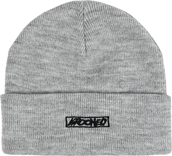 Krooked Moonsmile Script Cuff BEANIE Heather Grey/Black