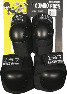 187 Combo Pack Knee/Elbow Pad Set S/M-Black  