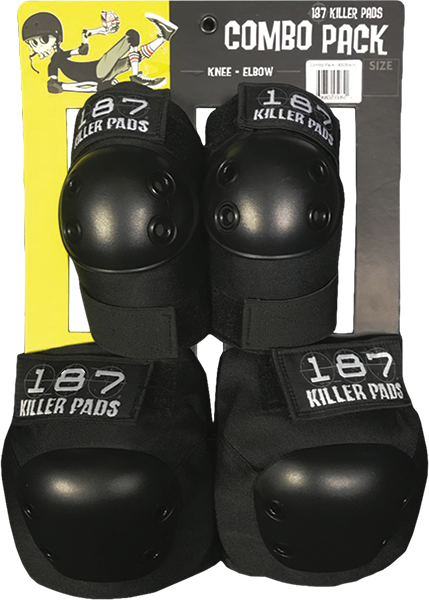 187 Combo Pack Knee/Elbow Pad Set S/M-Black  